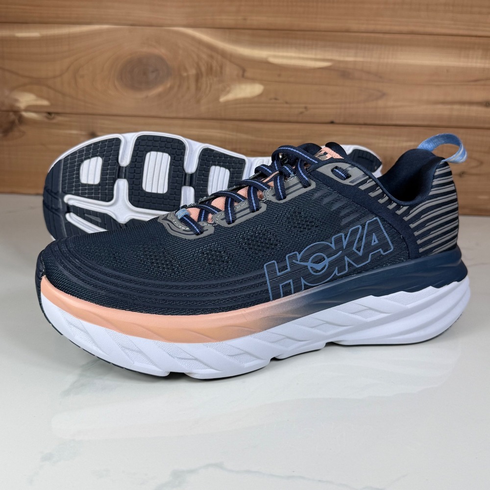 Hoka One One Bondi 6 Blue Running Shoes Sneakers 1019270 MIDP  Women's Size 9.5